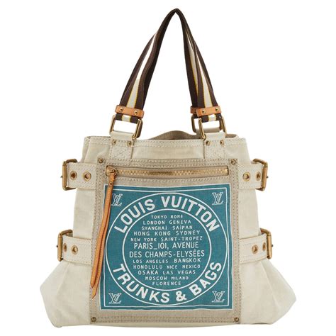 LOUIS VUITTON Toile Globe Shopper Cabas MM Blue.